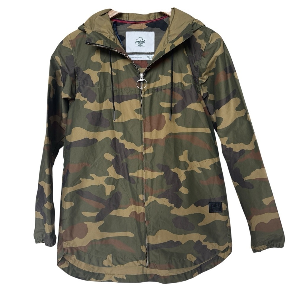 Herschel Women's Hooded Jumper Camo Windbreaker Jacket Size S Casual Lightweight